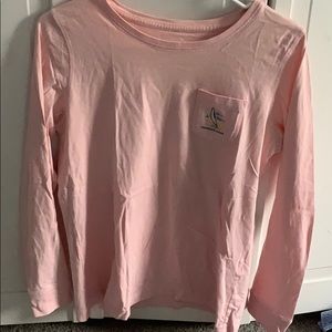 Pink Vineyard Vines soft long sleeve T-shirt.